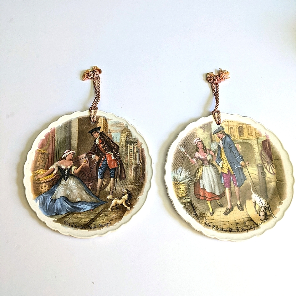 2 Vintage Decorative Plates Cries of London Royal Staffordshire Ceramics England